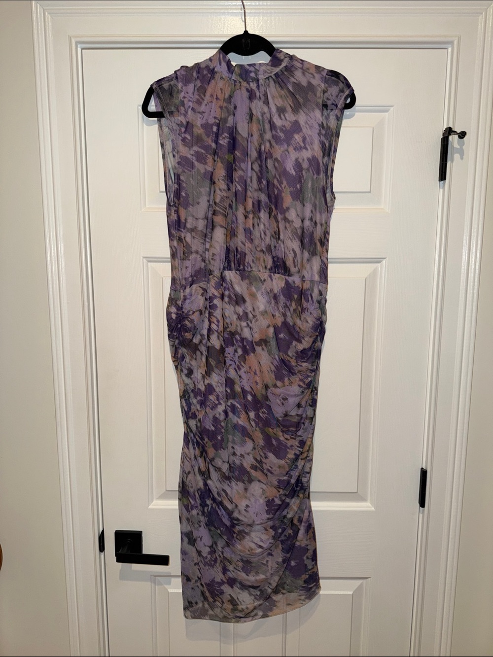 Chicos Purple Mesh Midi Dress Large 12/14 NWT